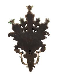 An Italian Painted Wood and Tole Three-Light Candle Sconce