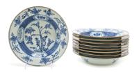 A Set of Nine Chinese Export Porcelain Bowls, Diameter 8 3/4 inches.