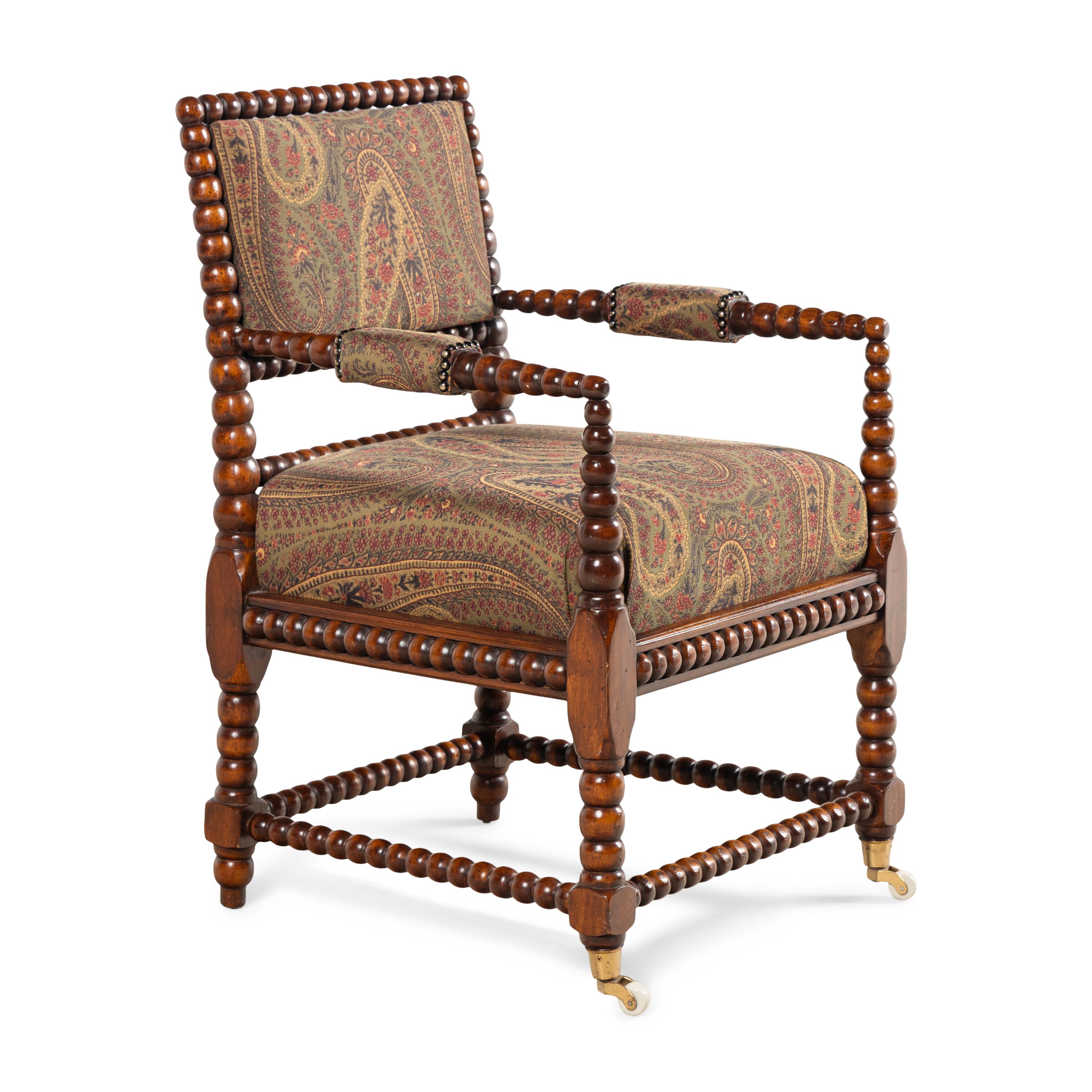 An English Turned Walnut Armchair