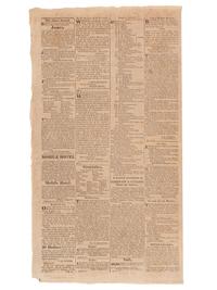 [ALABAMA STATEHOOD - AFRICAN AMERICANA]. Mobile Gazette & Commercial Advertiser. Vol. III, No. 64. Mobile, AL: 24 May 1820.