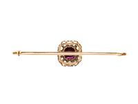 ANTIQUE, RUBY AND DIAMOND BAR BROOCH