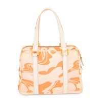 Fendi, Orange Jacquard & Leather Handbag