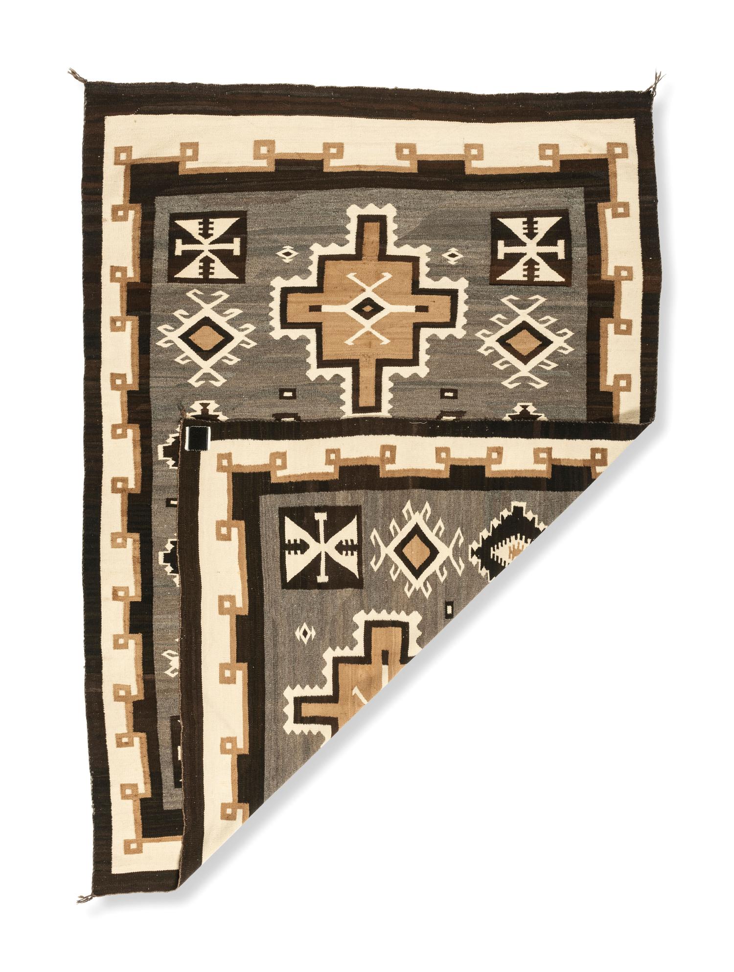 Mrs. Police Boy Family, Attributed, Navajo Two Grey Hills Weaving / Rug, Published