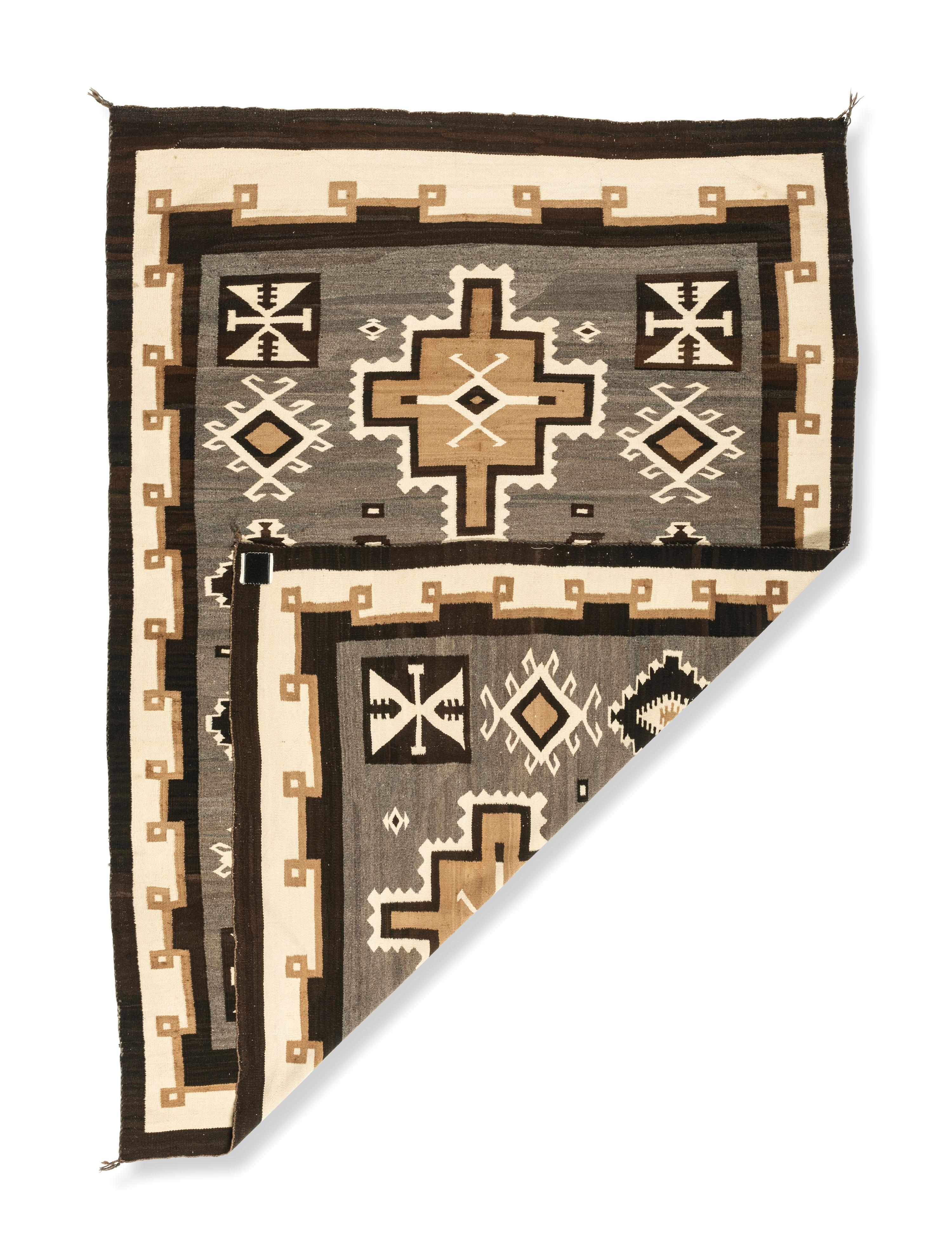 Mrs. Police Boy Family, Attributed, Navajo Two Grey Hills Weaving / Rug, Published