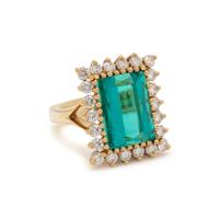 TOURMALINE AND DIAMOND RING