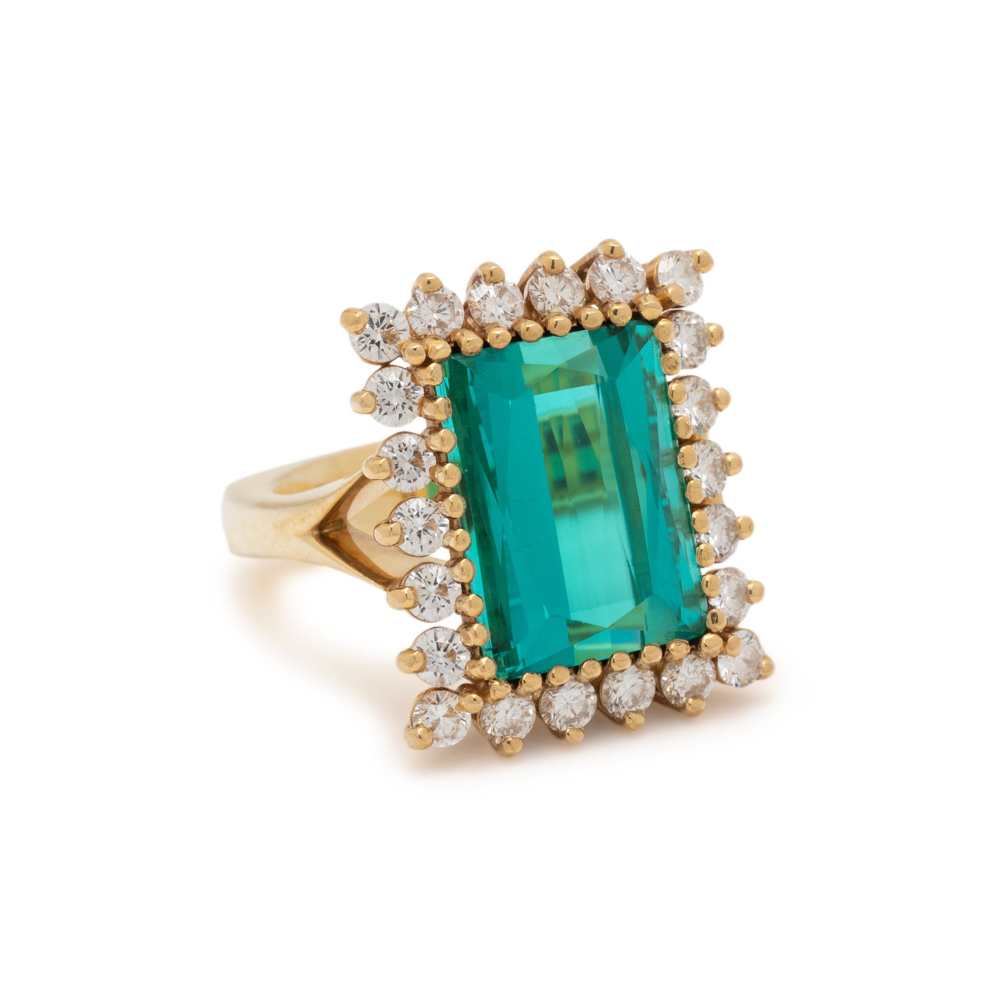 TOURMALINE AND DIAMOND RING