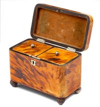 A Regency Tortoise Shell Tea Caddy Height 5 x width 6 3/4 x depth 3 3/4 inches. — 19TH CENTURY