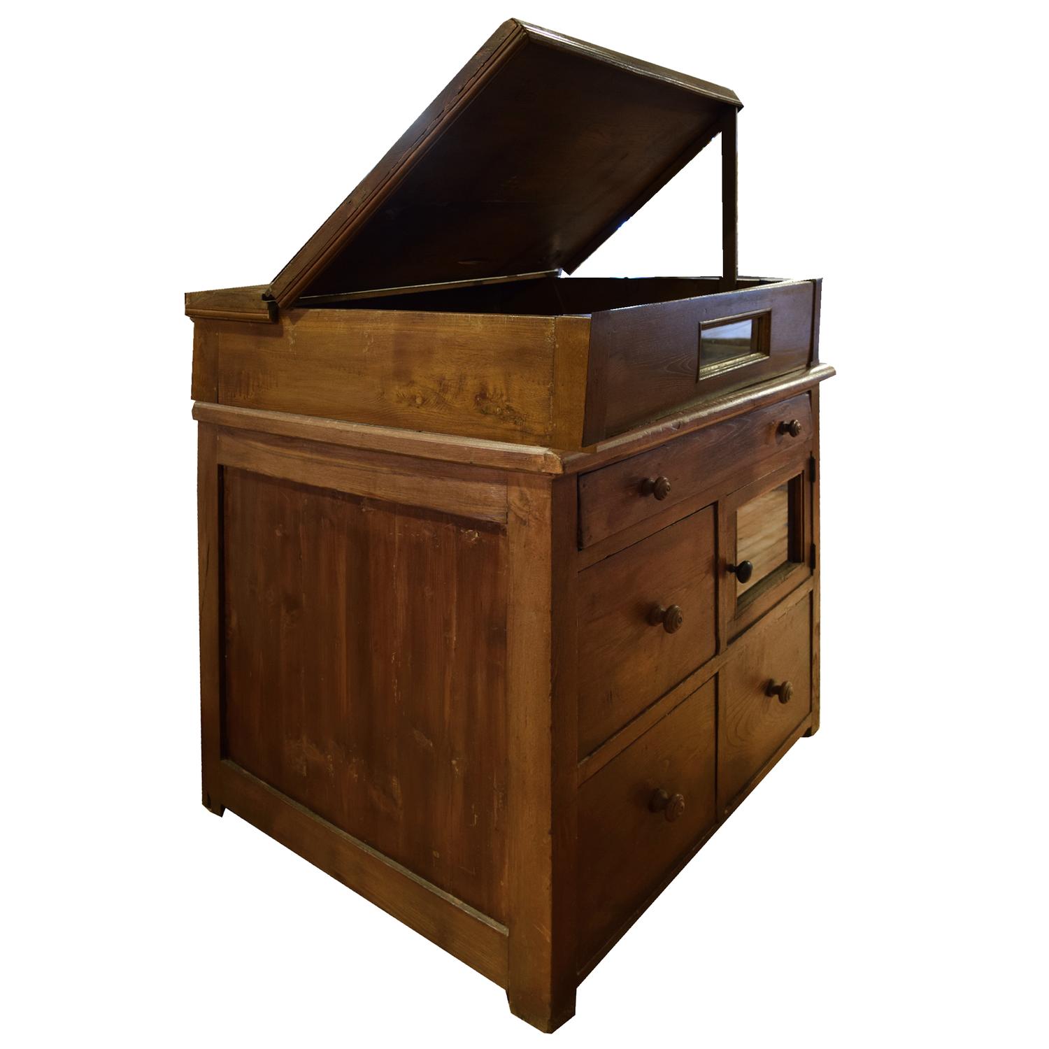A Wooden Shop Cabinet 35" W x 31" D x 40" H — Italy, Circa 1900
