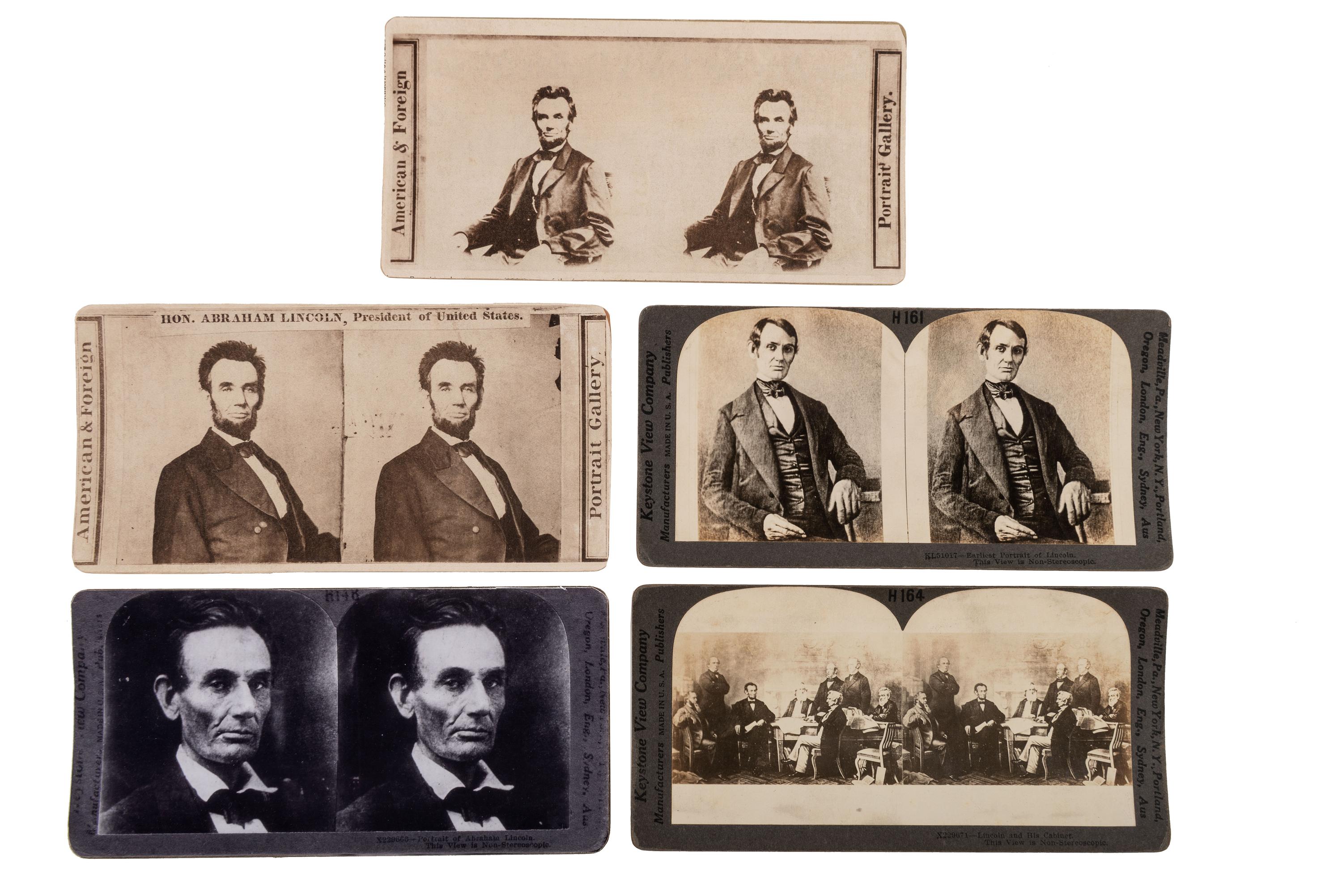 [EARLY PHOTOGRAPHY] - [POLITICS]. An extensive collection of stereoviews of Lincoln, McKinley, and Washington, DC.