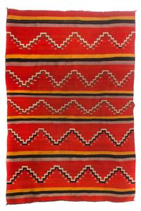 A Navajo Transitional Period Serape Rug Length 70 x width 54 1/4 inches. — CIRCA 1880