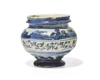 An Italian maiolica drug jar, Savona, 18th century