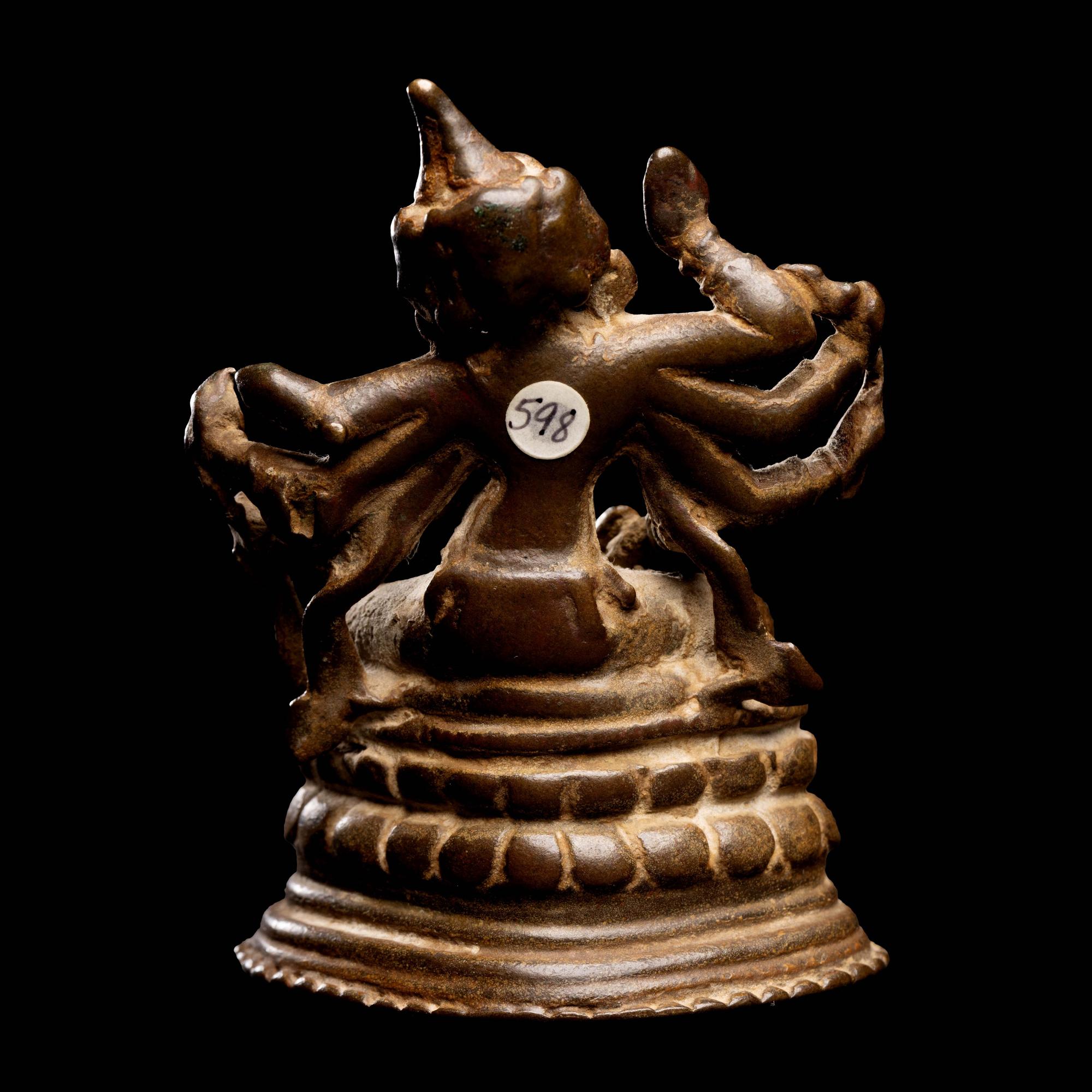 An Indian Silver-Inlaid Bronze Figure of a Female Deity