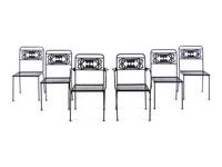 A Metal Garden Dining Table and Six Chairs
