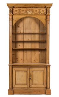 A French Provincial Pine Bookcase Height 92 1/4 x width 43 1/2 x depth 14 1/4 inches. — 19TH CENTURY WITH ALTERATION