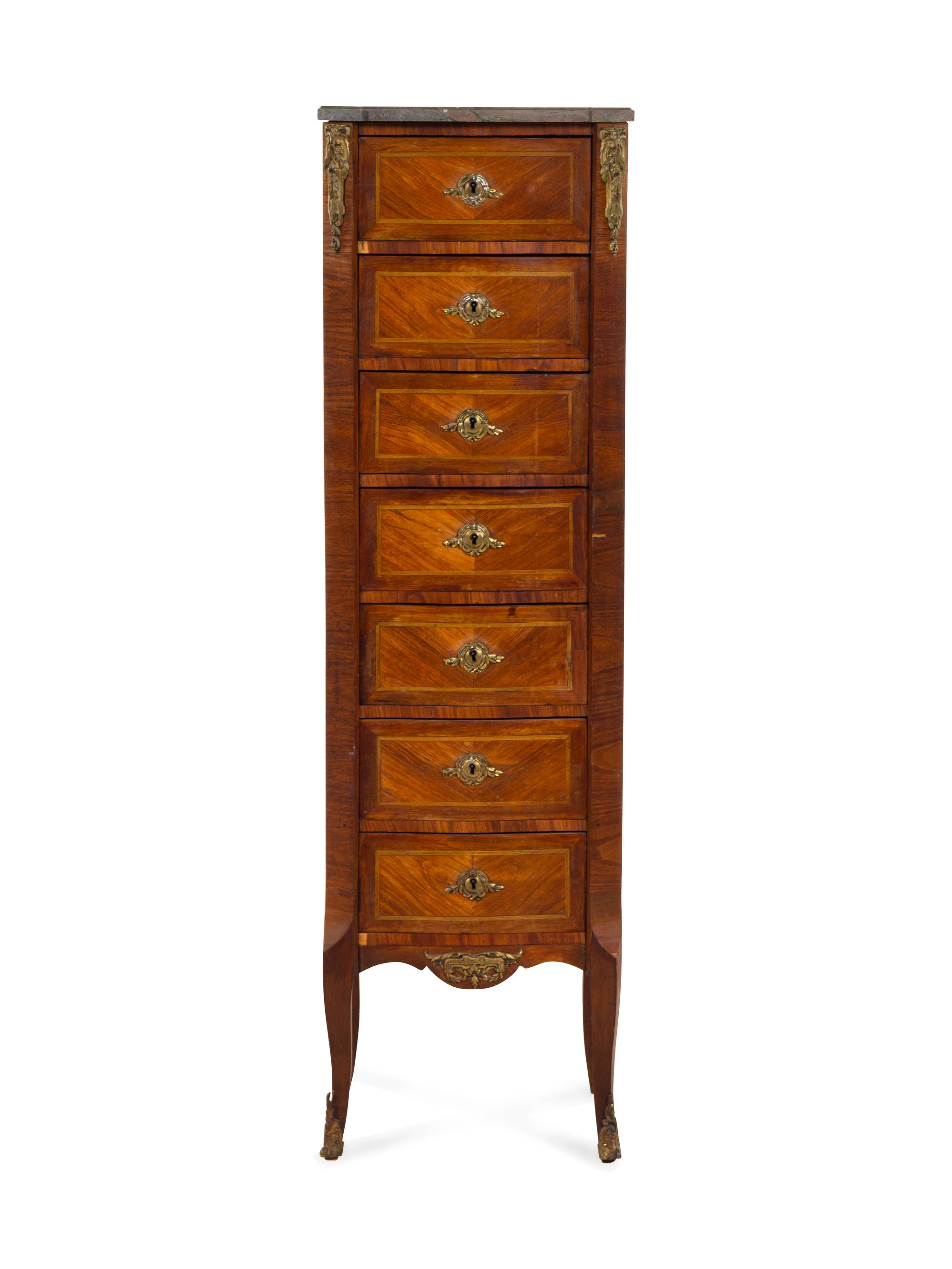 A Louis XVI Style Gilt Metal Mounted Semainier