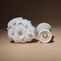 A Chinese Blanc-de-Chine Porcelain Brush Pot, Bitong, and a Leaf-Form Washer, 17th-18th Century — 明末清初 德化白瓷筆筒及葉形筆洗