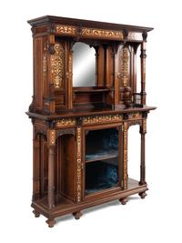 An English Rosewood, Marquetry and Bone Inlaid Cabinet