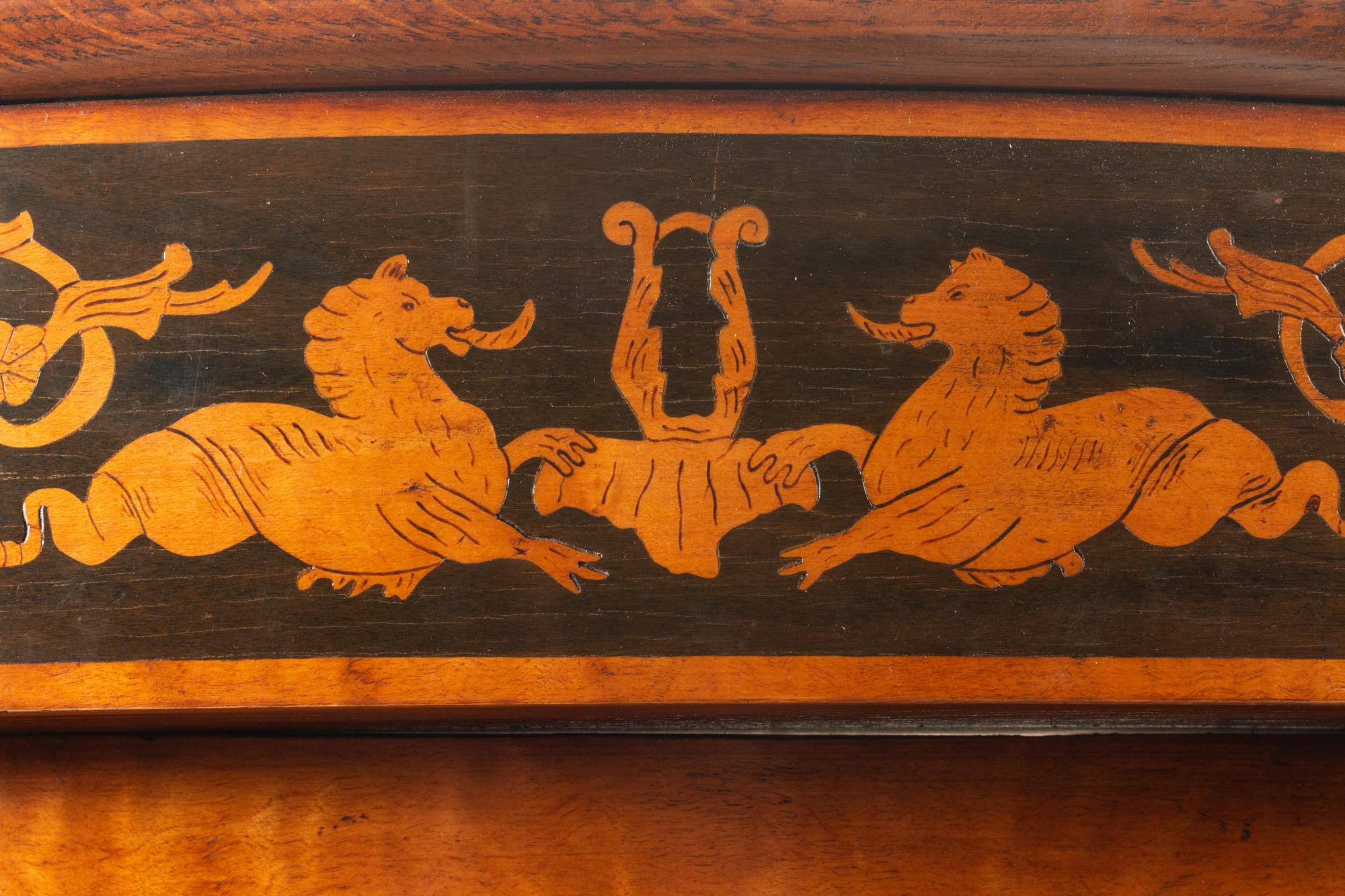 An Italian Neoclassical Part Ebonized Birch Corner Cabinet