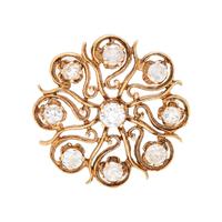 YELLOW GOLD AND DIAMOND SNOWFLAKE PIN