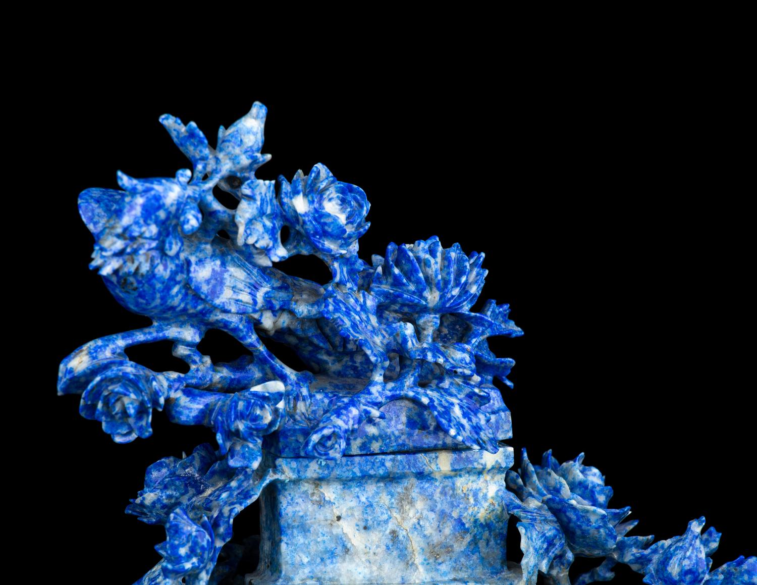 Two Lapis Lazuli Covered Vases