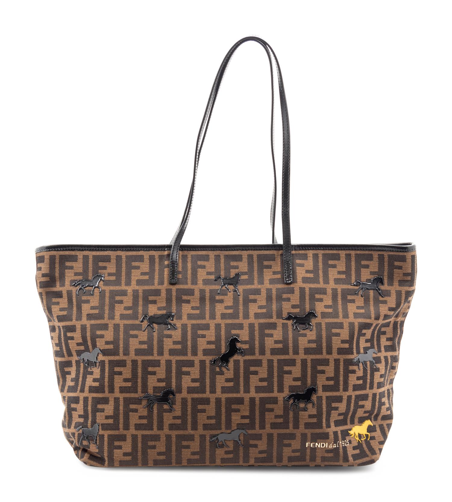Fendi Zucca Canvas and Horse Tote Bag, c2010