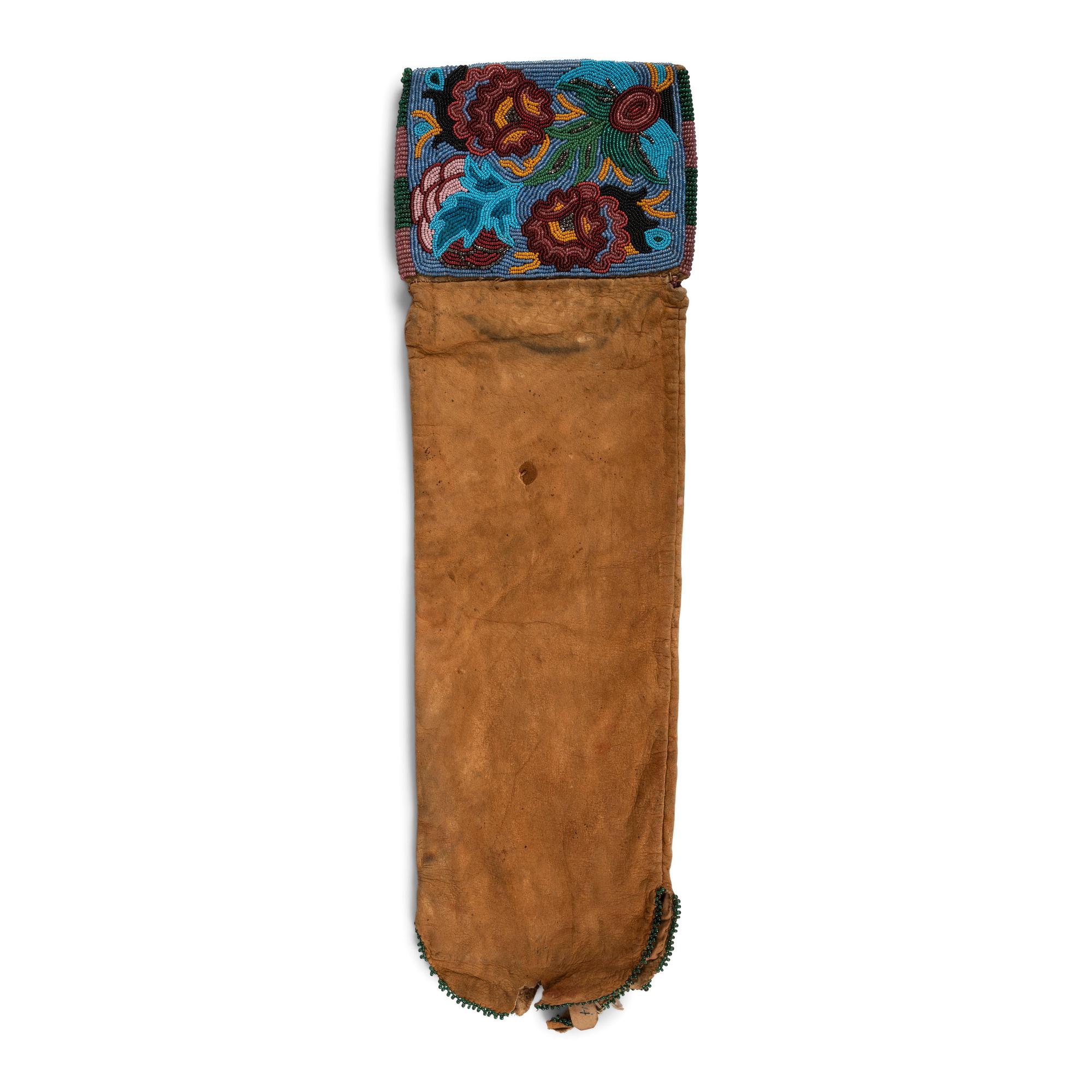 Cree Beaded Hide Tobacco Bag