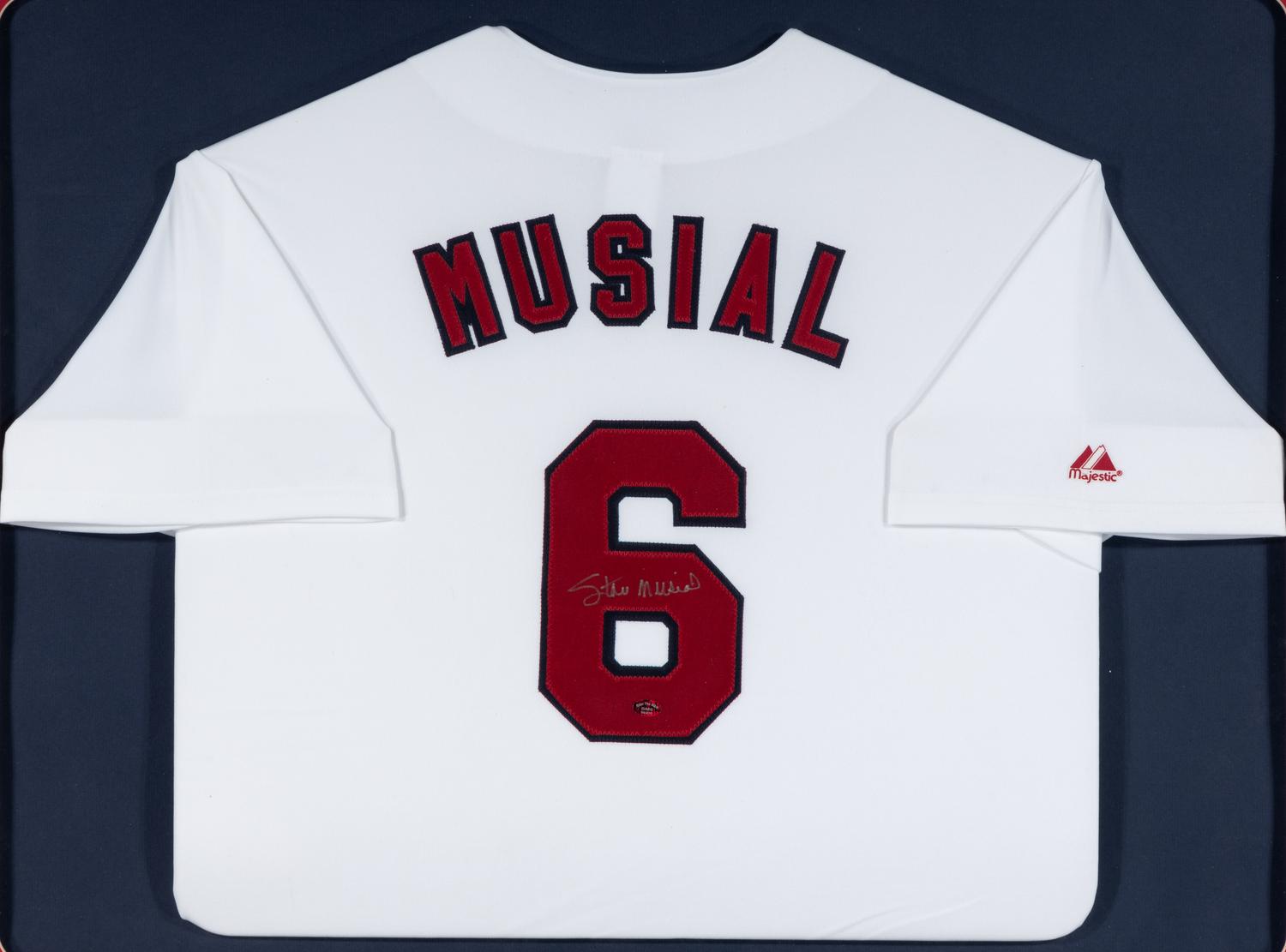 A Stan Musial Signed Autograph St. Louis Cardinals Jersey Display (Stan The Man Hologram)