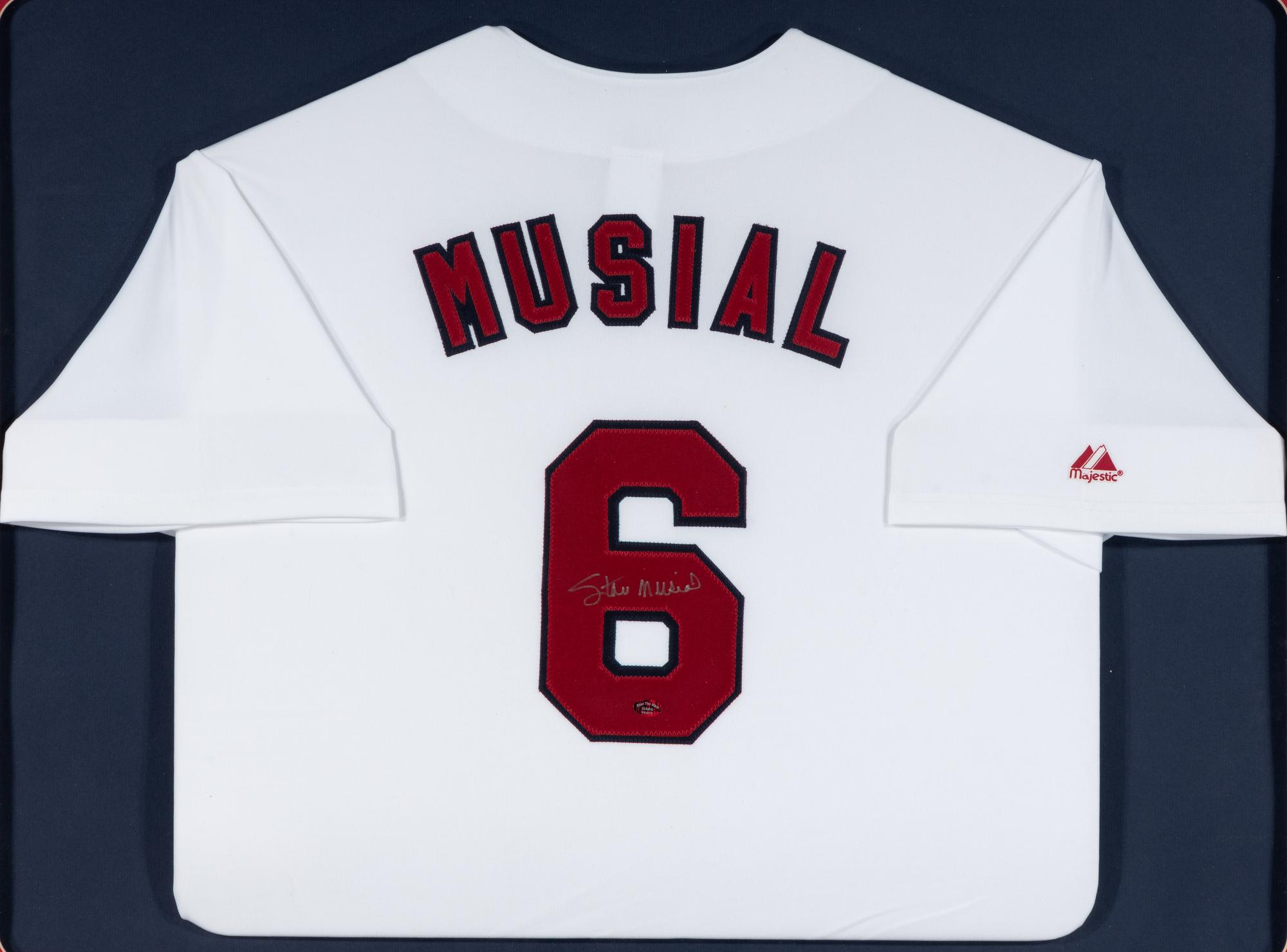 A Stan Musial Signed Autograph St. Louis Cardinals Jersey Display (Stan The Man Hologram)