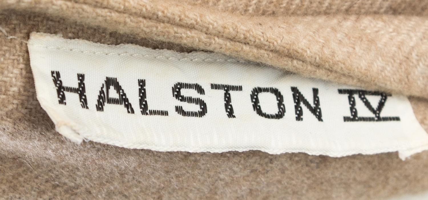 A Halston Taupe Wool Kaftan,