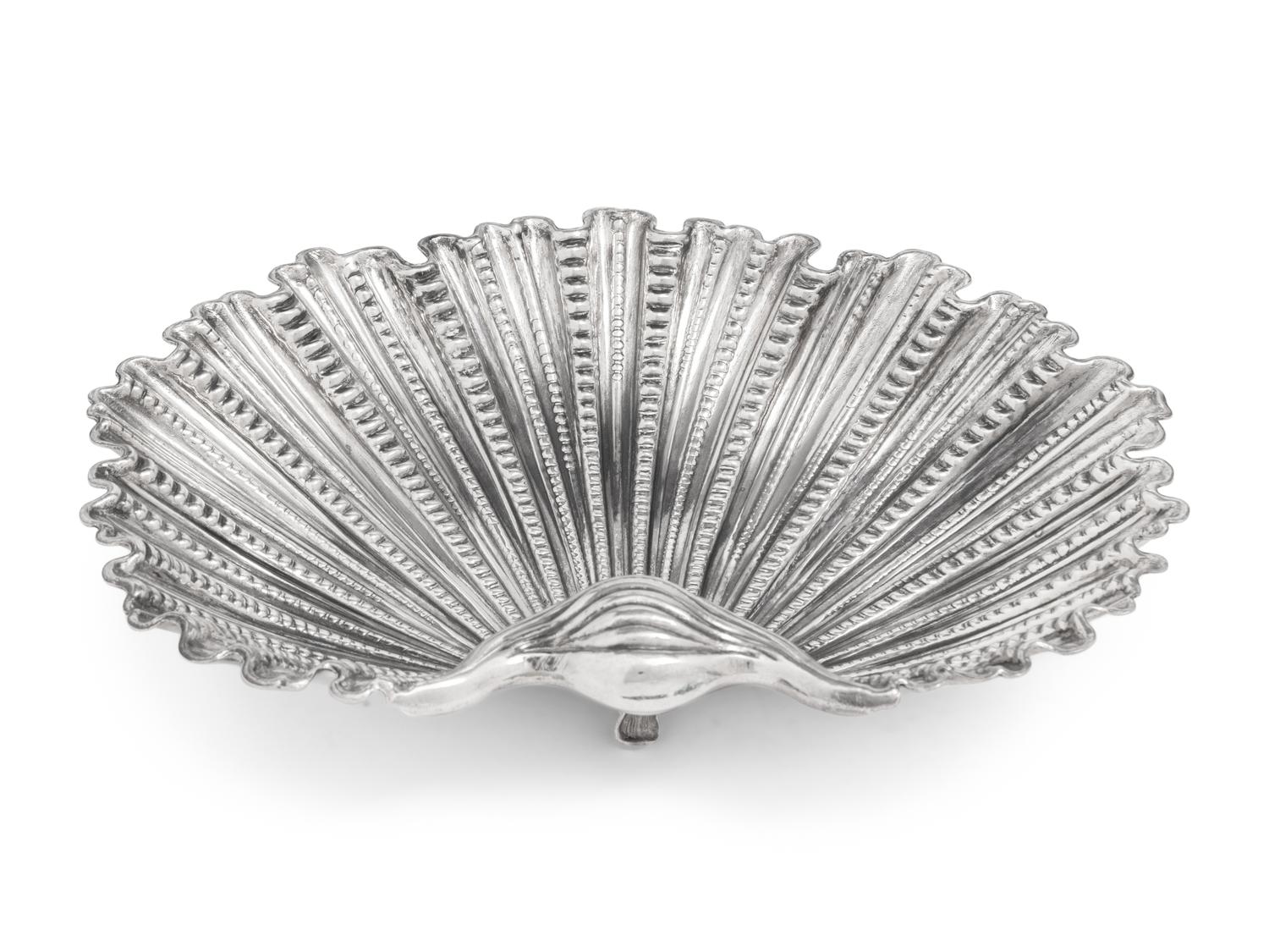 A Buccelatti Silver Shell-Form Dish
