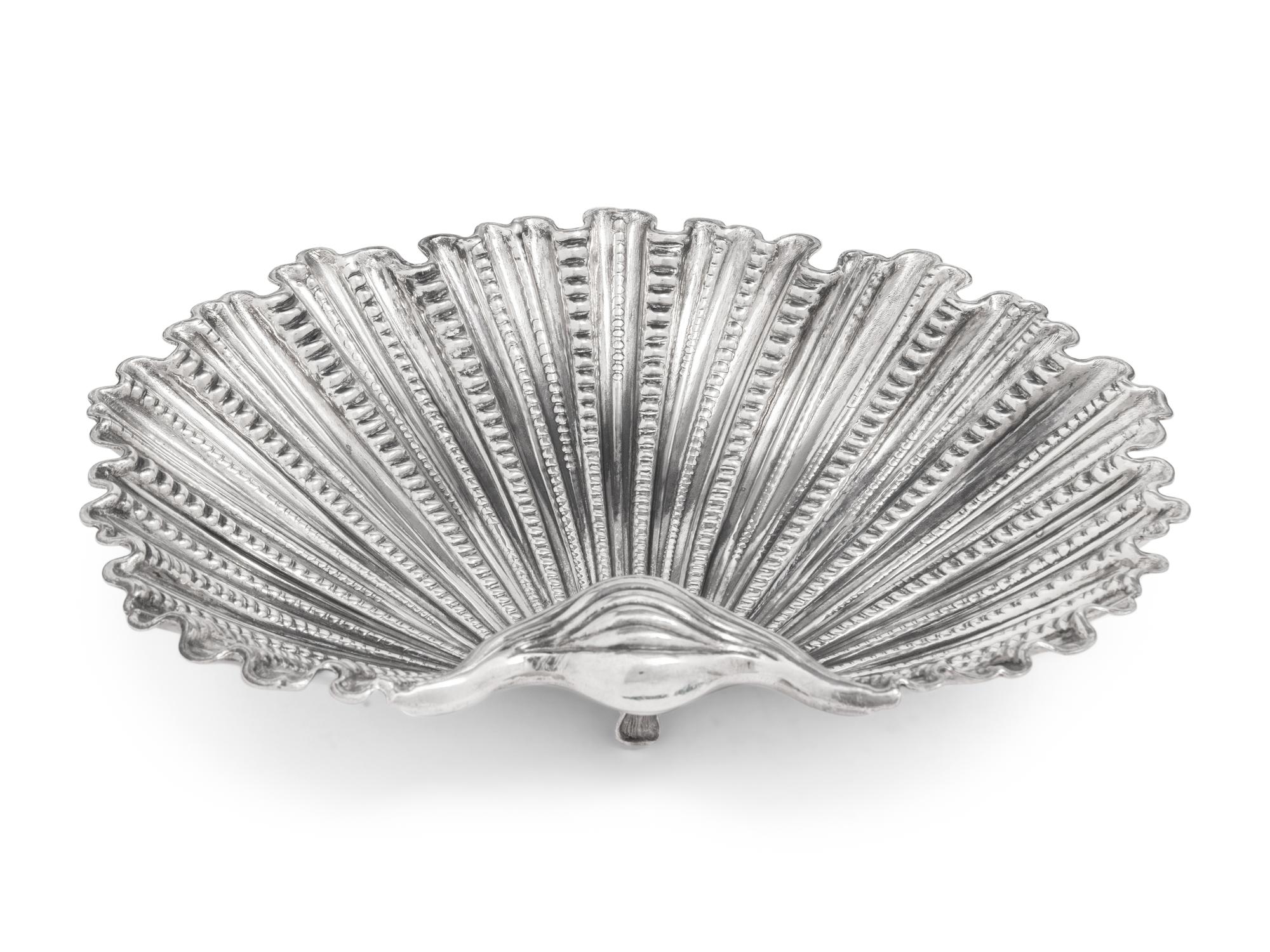 A Buccelatti Silver Shell-Form Dish