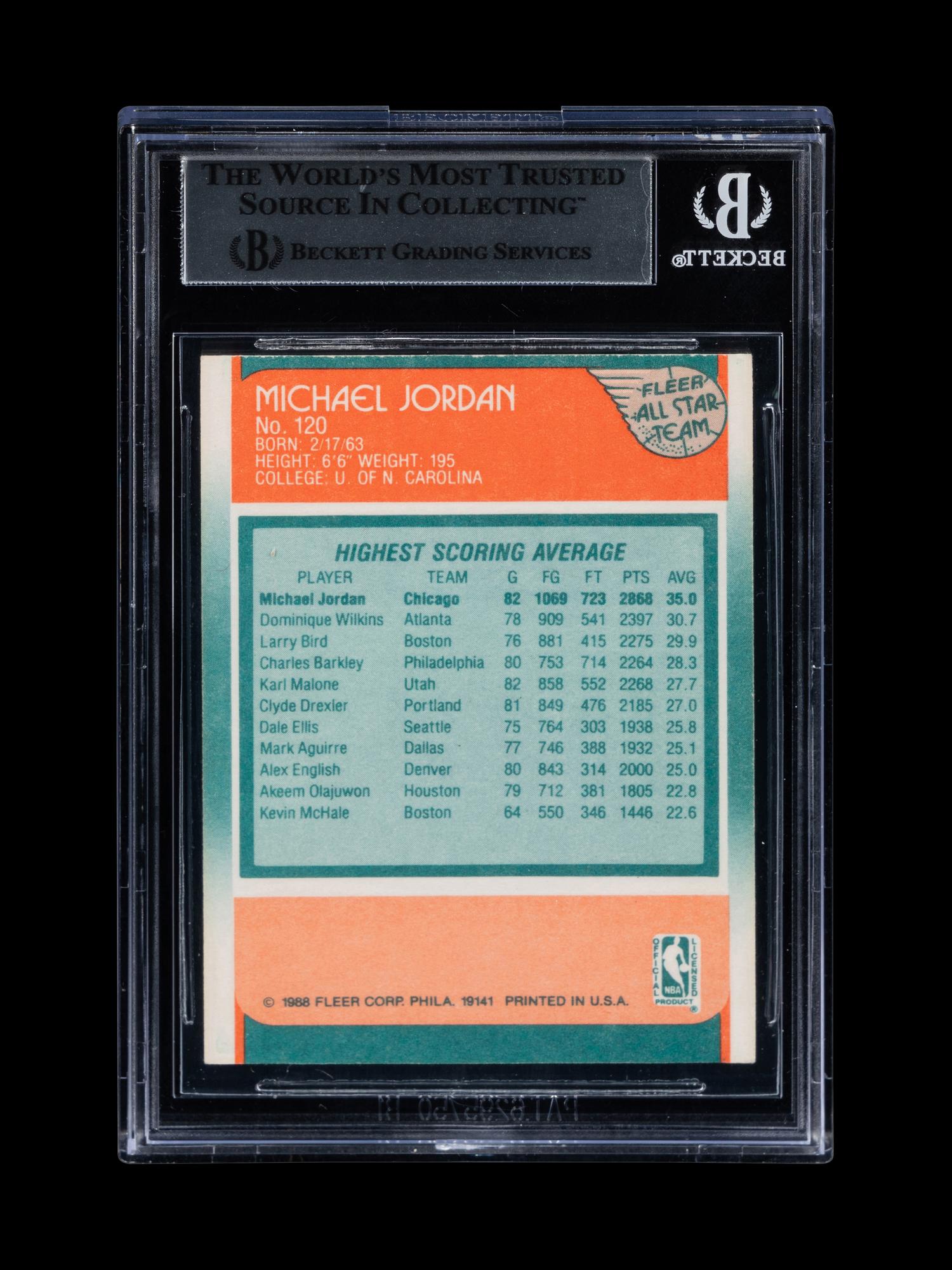 A Michael Jordan Signed Autograph 1988 Fleer Basketball Card No. 59 With Period Signature (Beckett Authentication Services BAS Certified)