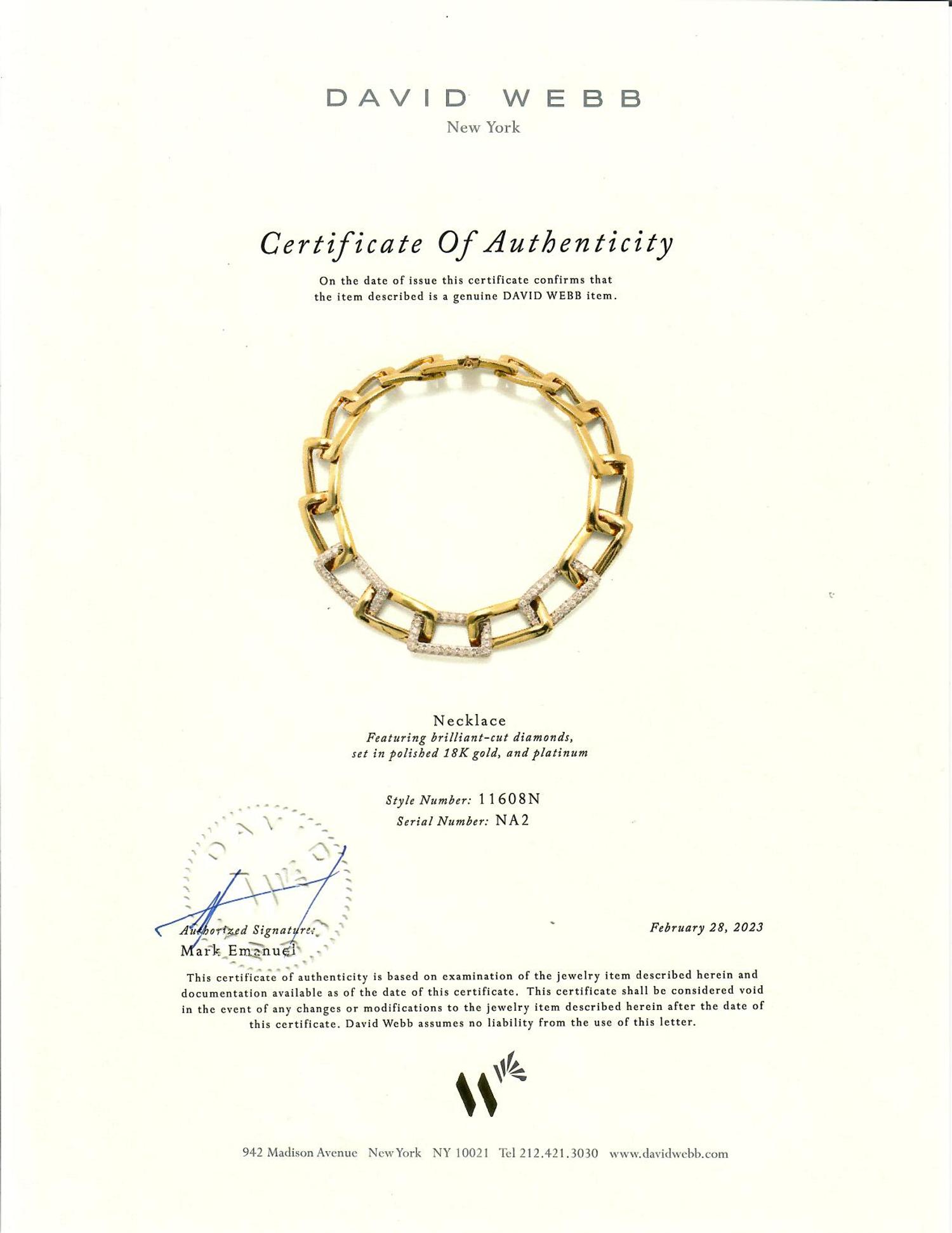 DAVID WEBB, YELLOW GOLD AND DIAMOND NECKLACE