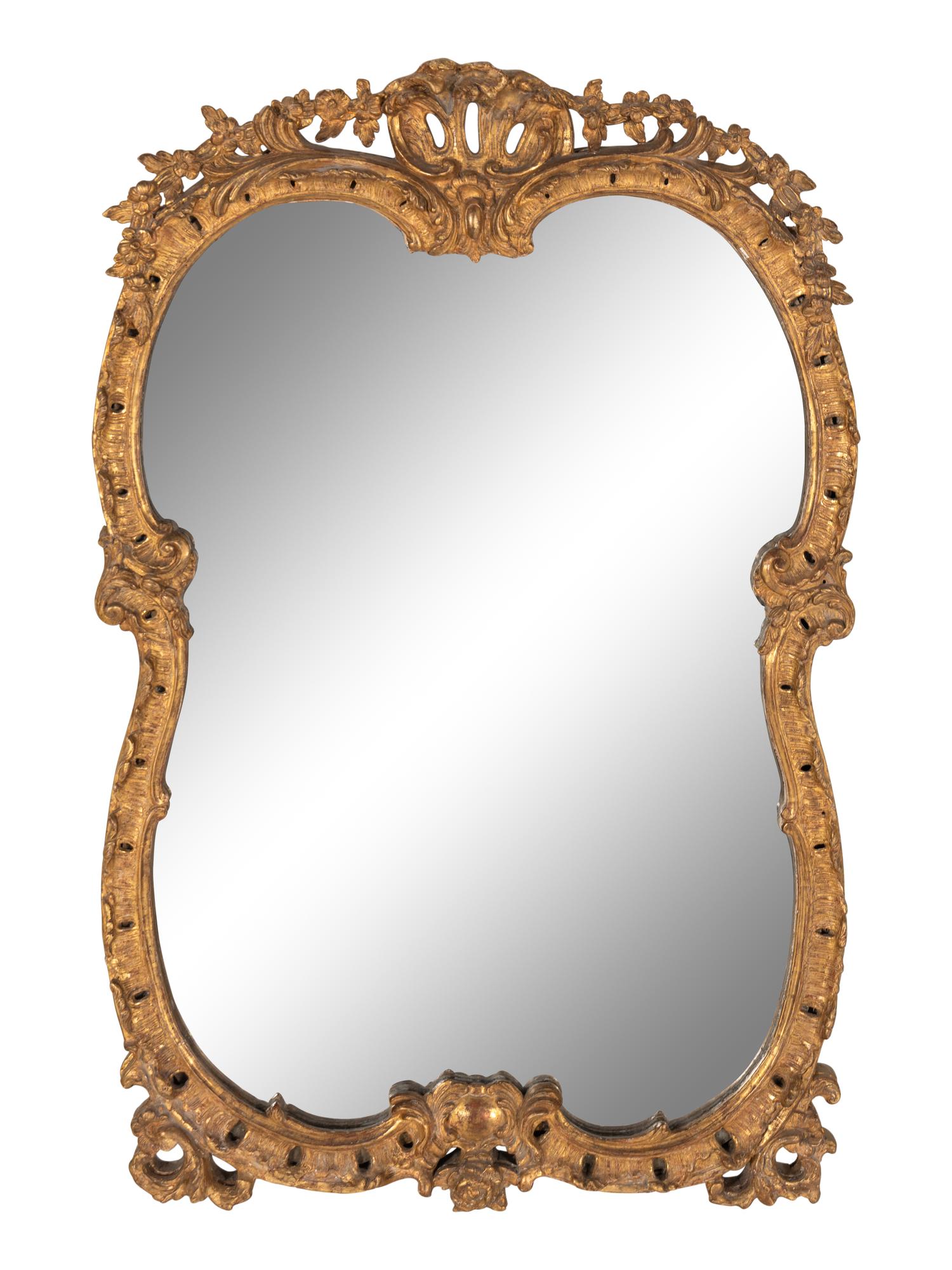 A Rococo Carved Giltwood Mirror