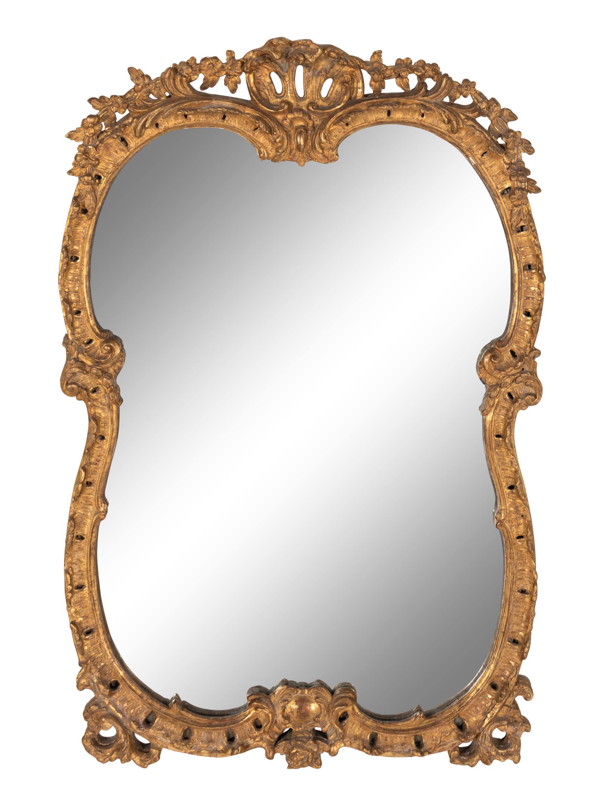 A Rococo Carved Giltwood Mirror