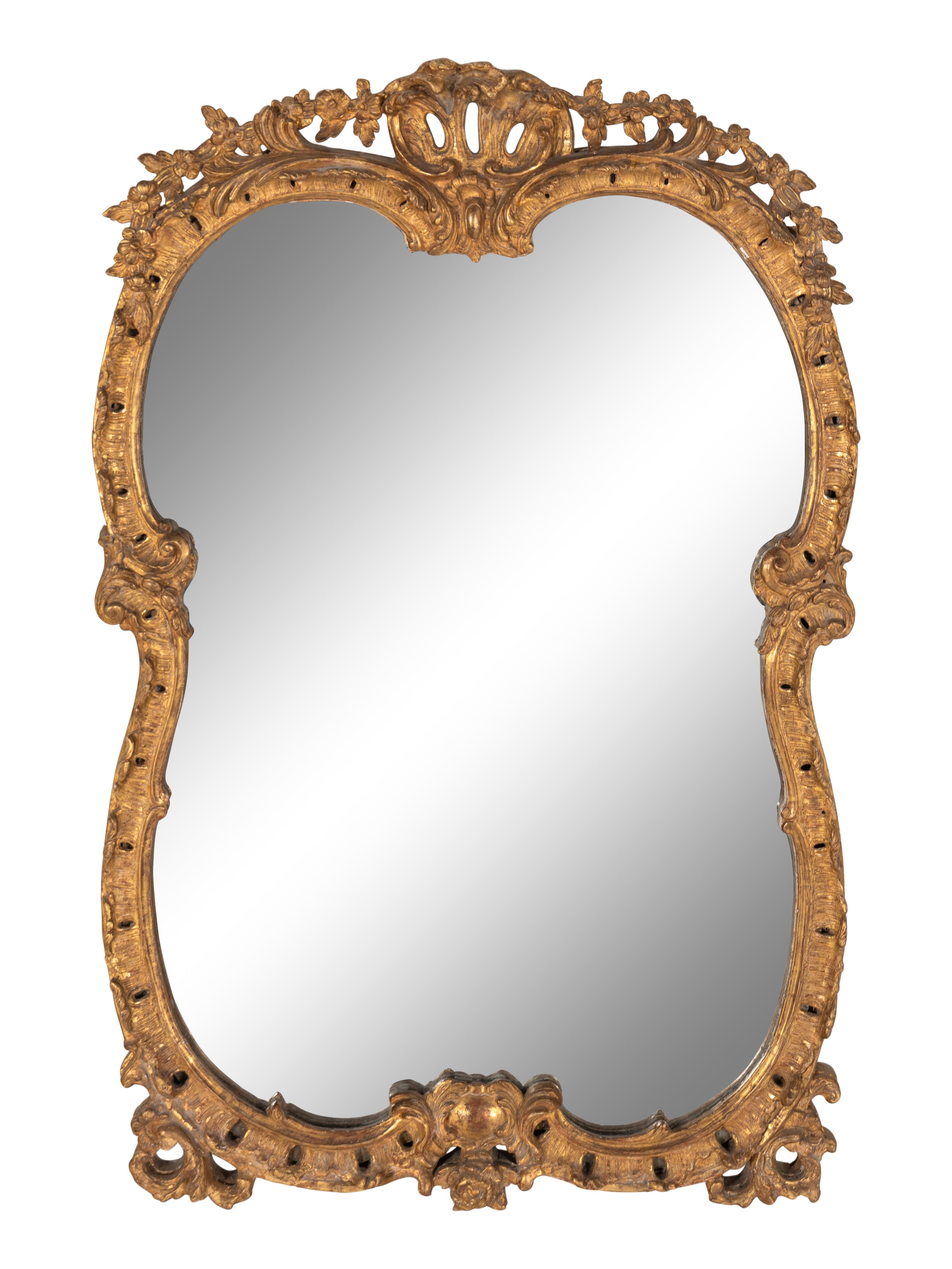 A Rococo Carved Giltwood Mirror