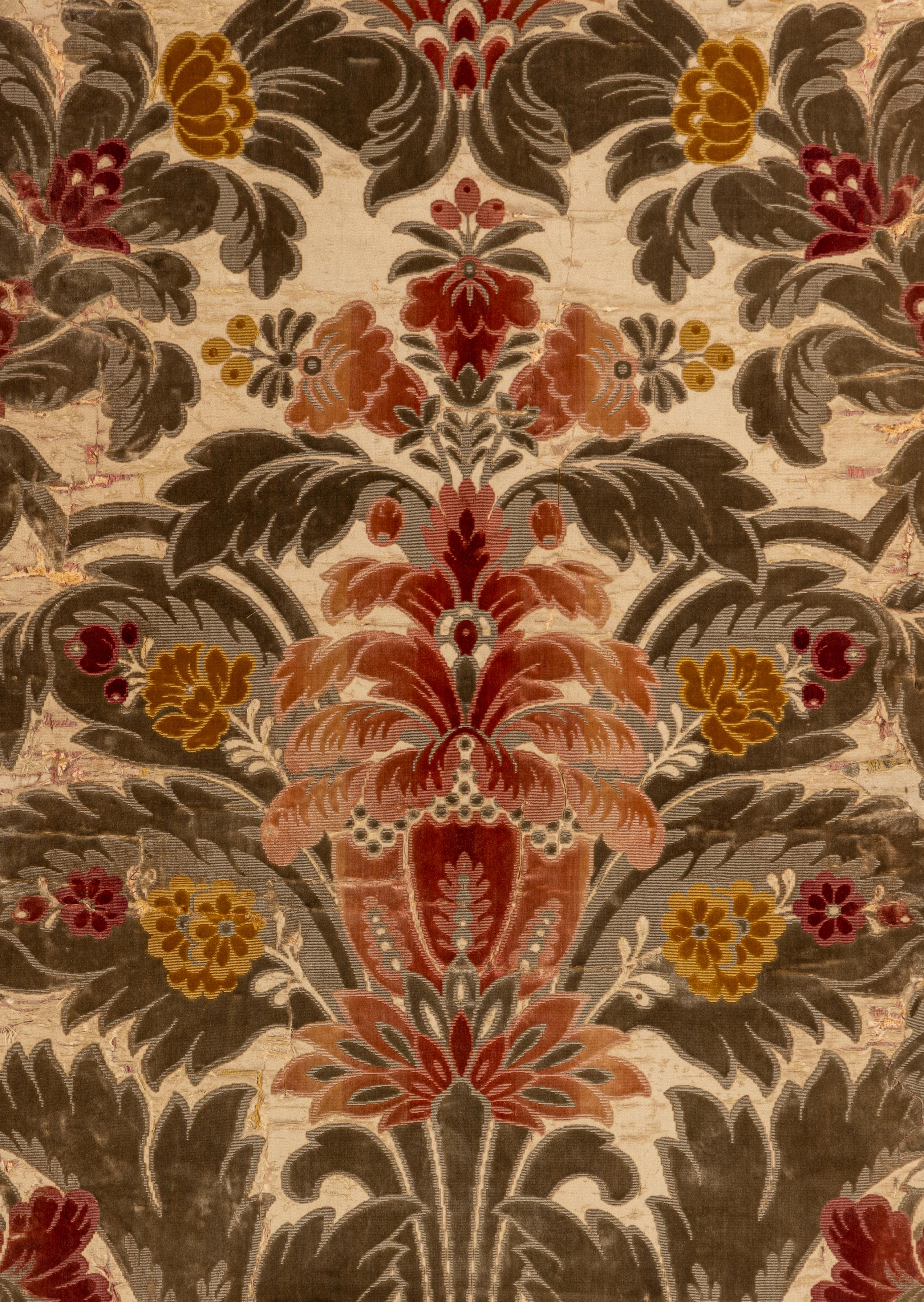 A Pair of Italian Silk Velvet Panels