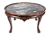 An English Mahogany Low Coffee Table Height 19 x diameter 38 inches. — 20TH CENTURY