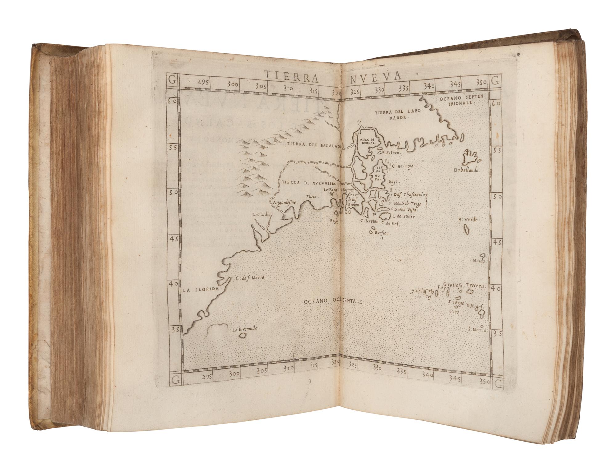 [MAPS & ATLASES]. PTOLOMAEUS, Claudius. La geografia...gi tradotta di greco in italiano da Giero. Ruscelli: & hora...da Gio. Malombra ricorretta [ Espositioni...di Girolamo Ruscelli sopra tutta la Geografia di Tolomeo...Discorso di Gioseppe Moleto ]. Venice: Giordano Ziletti, 1574-73.
