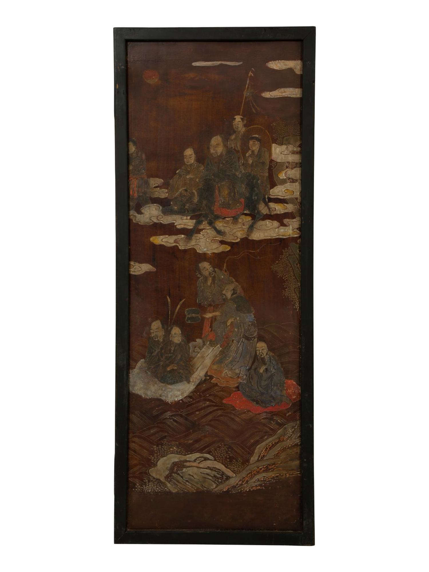 Seven Chinese Framed Lacquer Panels — 19TH CENTURY