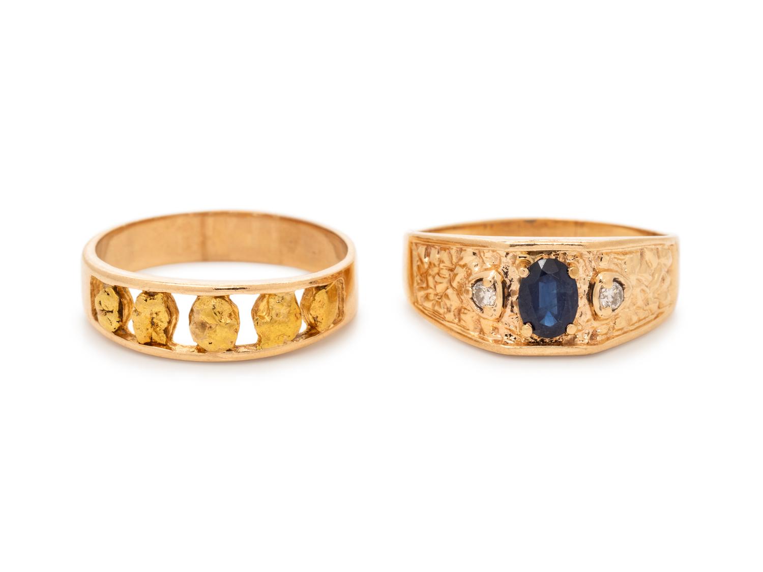 COLLECTION OF YELLOW GOLD RINGS