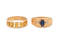 COLLECTION OF YELLOW GOLD RINGS