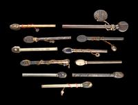Eleven Japanese Mixed Metal Writing Sets, Yatate