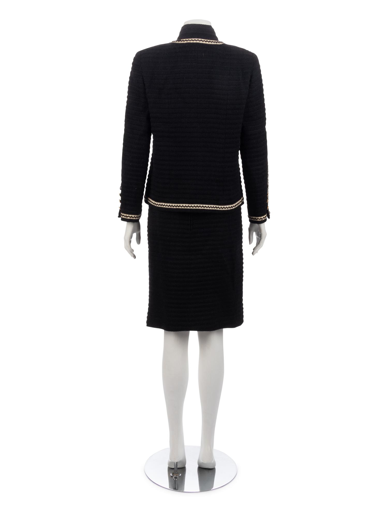 Chanel Black and White Skirt Suit, 1990-2000s