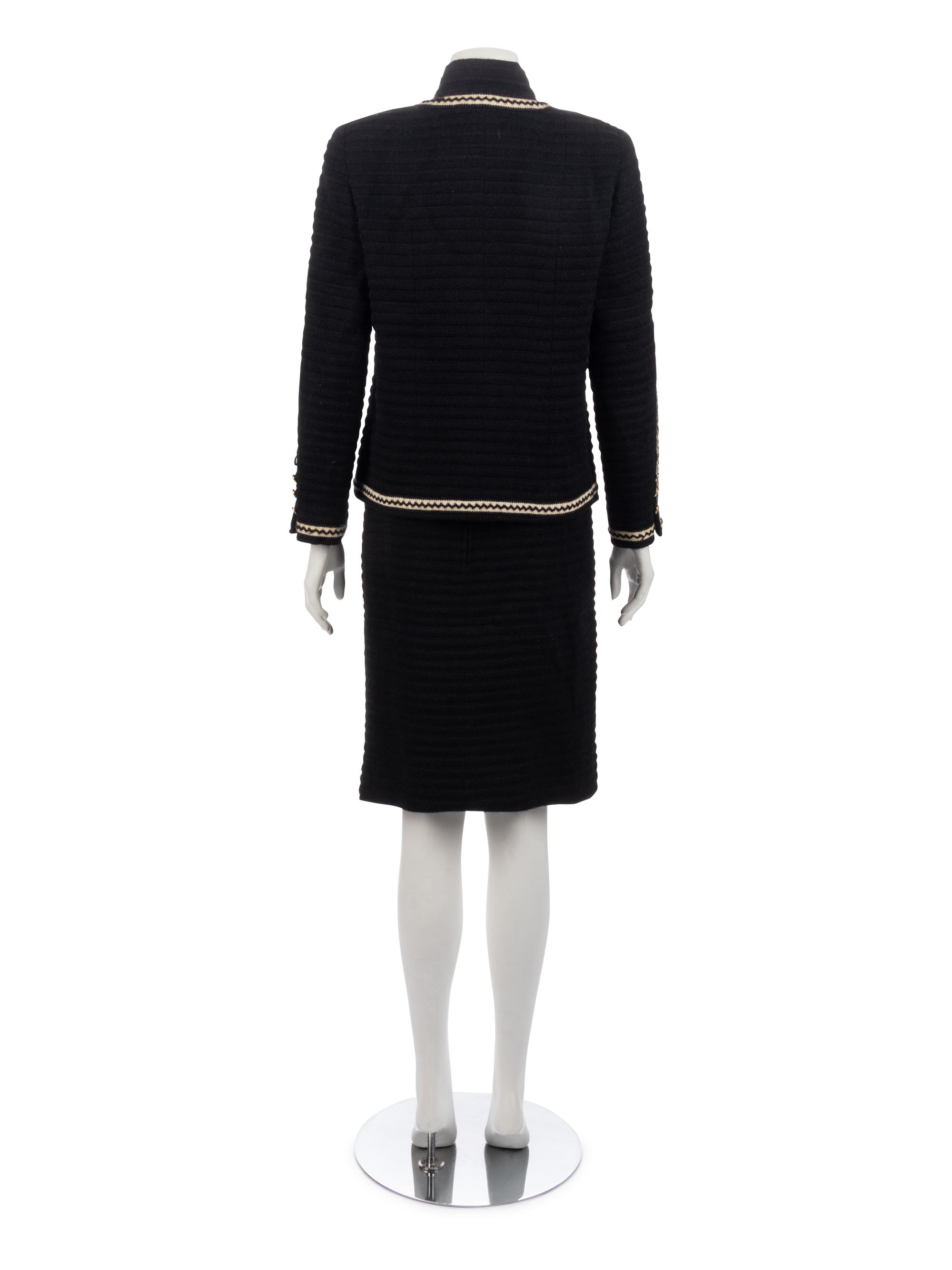 Chanel Black and White Skirt Suit, 1990-2000s