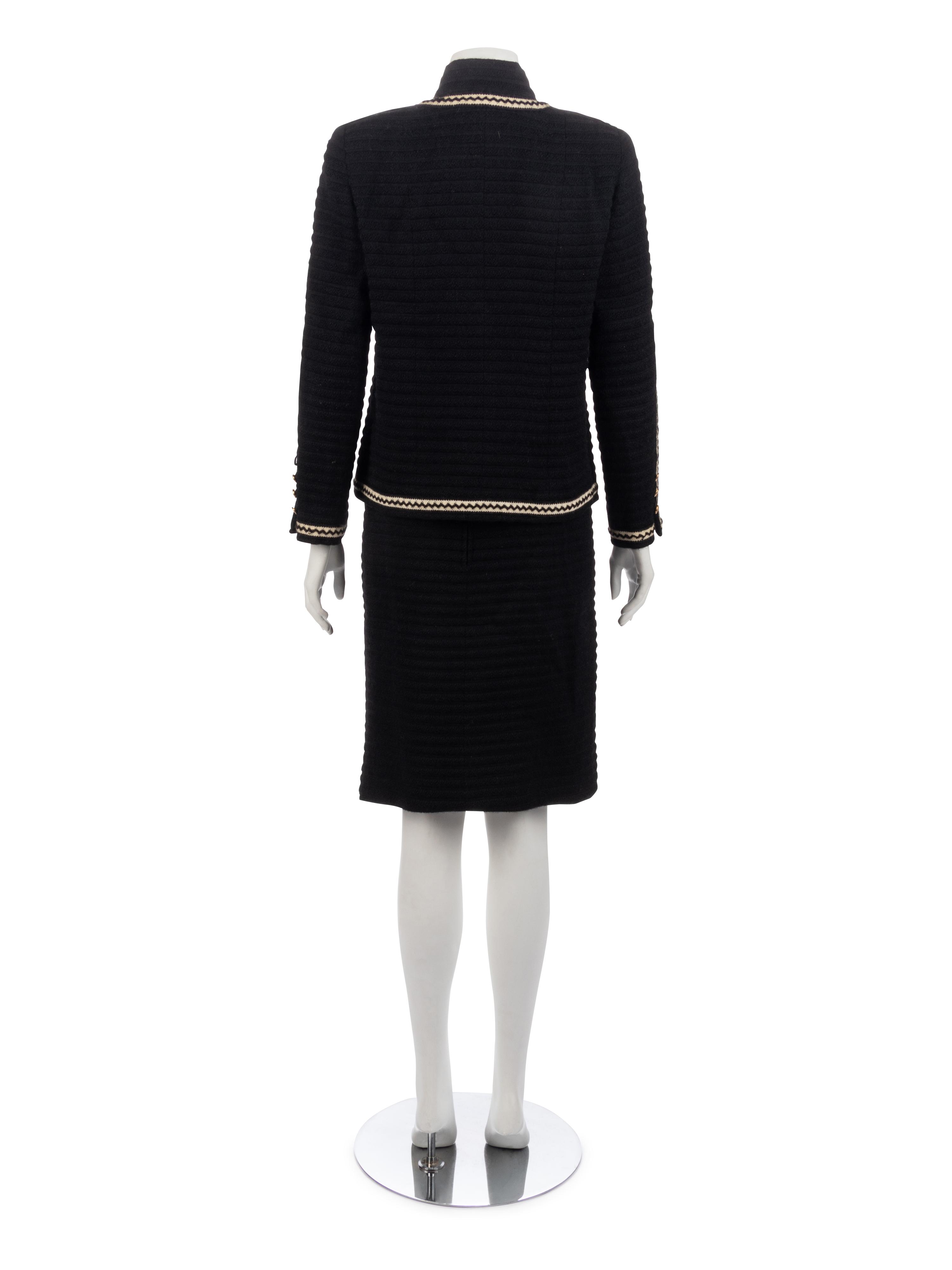 Chanel Black and White Skirt Suit, 1990-2000s