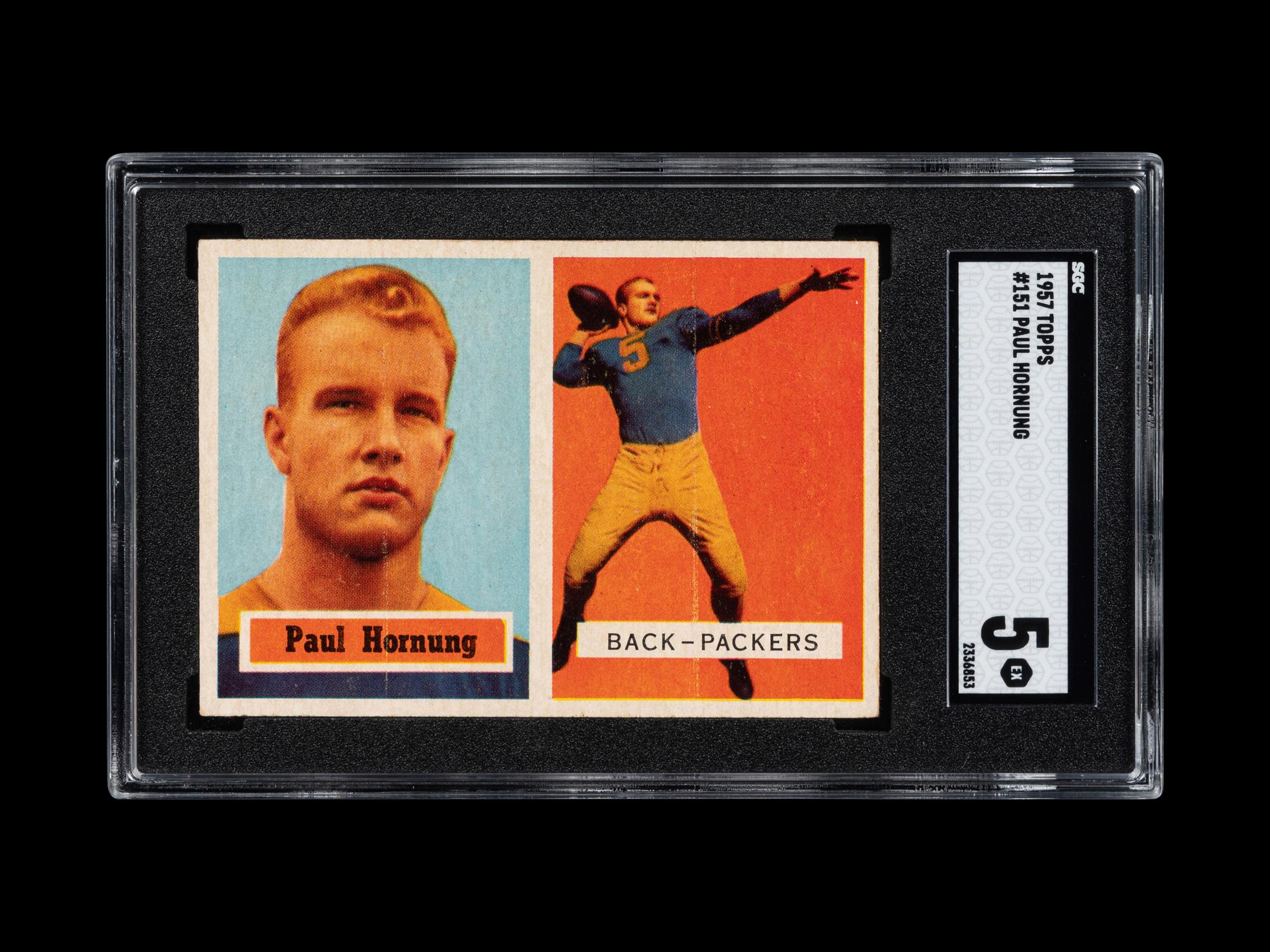 A 1957 Topps Paul Hornung Rookie Football Card No. 151 (SGC 5 EX)