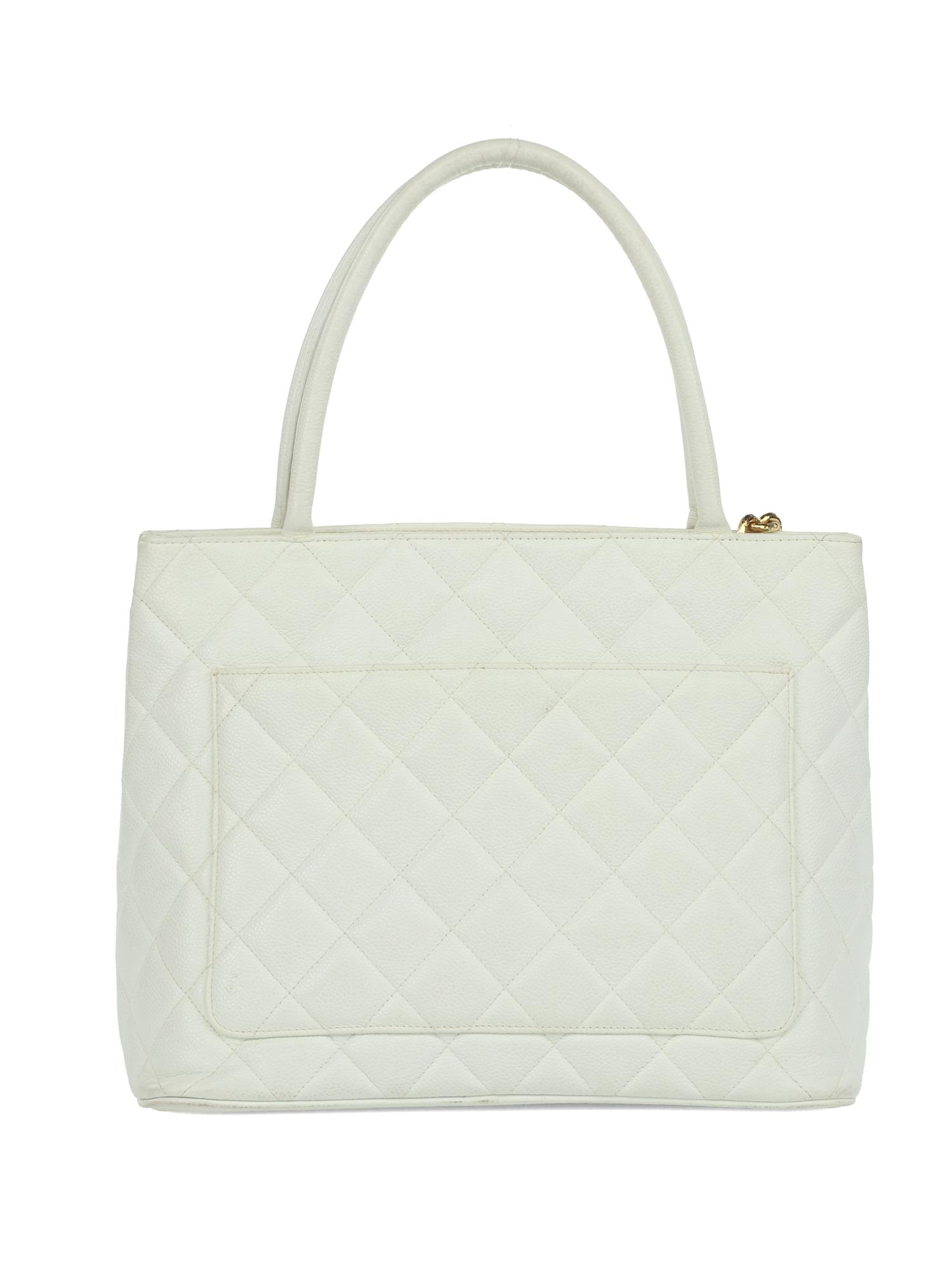 Chanel White Medallion Tote