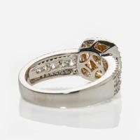 A White Gold, Diamond, and Colored Diamond Ring