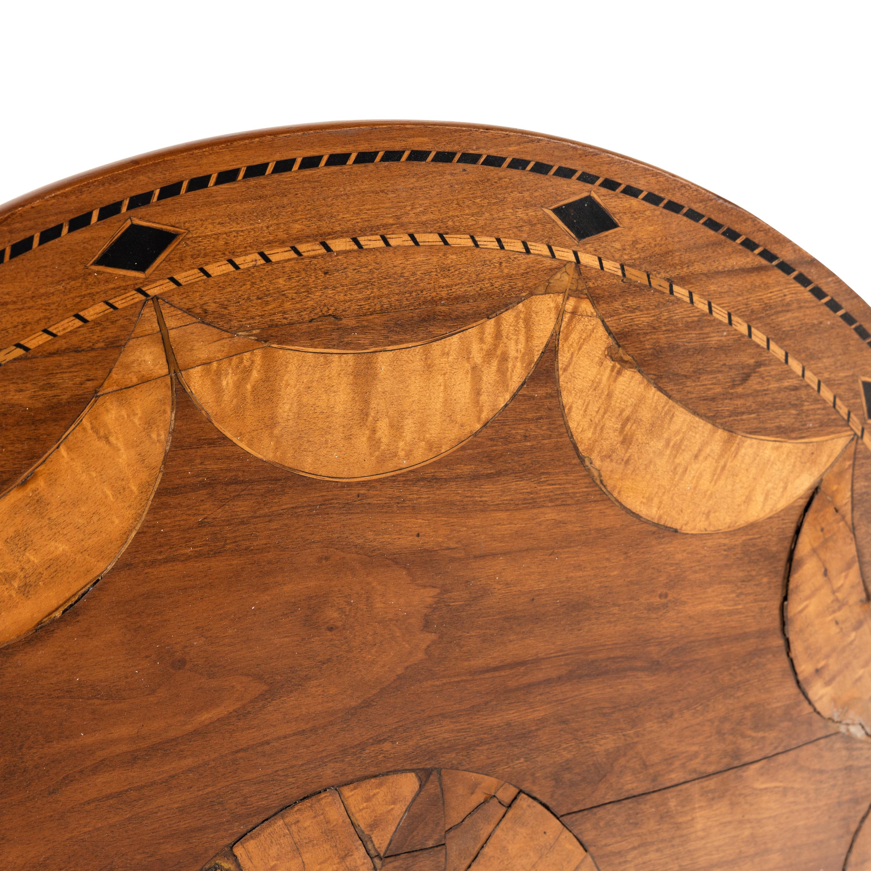 A Federal Inlaid Cherry Tilt-Top Candlestand